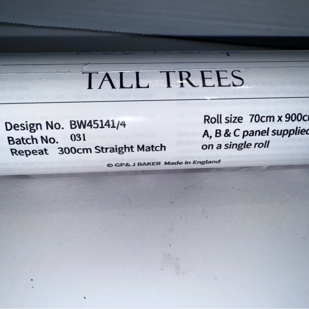 Anthropologie GP&J Baker Kit Kemp Tall Trees Grey Wall Mural